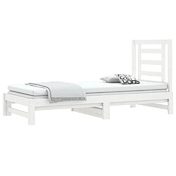 Avis Maison Chic Lit d'appoint Blanc 2x(90x190)cm,Lit coulissant Lit de repos Bois de pin massif -GKD85353