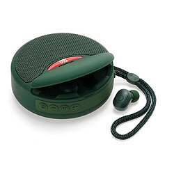 Yonis Mini Enceinte Bluetooth 2 en 1 Avec Fonction Casque Sans Fil Son Incroyable et Appels Mains Libres Enceinte Bluetooth 2-en-1 & Casque Sans Fil Autonomie 10m Fonction Mains-Libres FM Vert YONIS