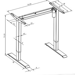 Acheter Helloshop26 Bureau assis debout meuble acier (piètement) 3 fonctions 1 moteur noir 08_0000389