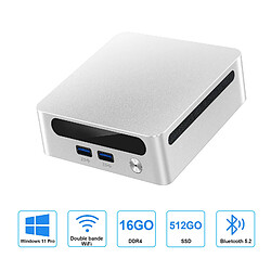 VANWIN Mini PC AMD Ryzen 7-4800U( jusqu'à 4.3GHz) 16GB DDR4 512GB NVMe SSD Windows 11 Pro Mini Ordinateur for Office & Business, 4K @ 60 Hz Triple Display WiFi 6 Bluetooth 5.2-Blanc