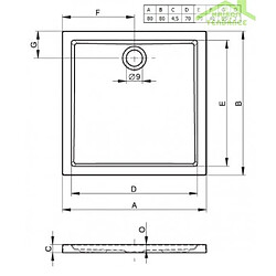 Avis Receveur de douche acrylique carré RIHO ZURICH 248 80x80x4,5cm