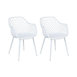 Beliani Chaise de salle à manger Set de 2 Blanc NASHUA II 