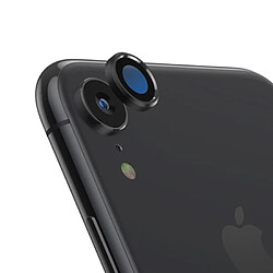 Wewoo Film de verre trempé de protecteur d'objectif de caméra en métal d'alliage titanique pour iPhone XR noir