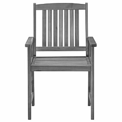 Maison Chic Lot de 4 Chaises de jardin,Fauteuil d'extérieur avec coussins Gris Bois d'acacia massif -MN83466 pas cher