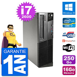 PC Lenovo M91p SFF Intel i7-2600 RAM 16Go Disque Dur 250Go Windows 10 Wifi - Occasion