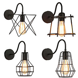 Avis Universal Applique LED Vintage Loft Applique Industrielle Noir E27 Applique Vintage Applique Industrielle Pince d'éclairage Intérieur (G)