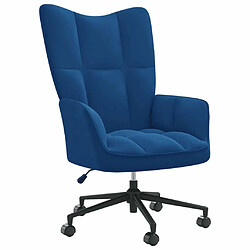 Maison Chic Chaise de relaxation | Fauteuil relax Bleu Velours -GKD27535