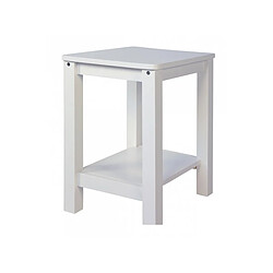 Homestyle4U Table de chevet en bois blanc