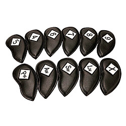 Golf Iron Headcover Club Head Cover Protection Autocollant Fermeture Noir + Blanc