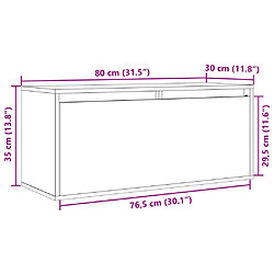 vidaXL Armoire murale Marron miel 80x30x35 cm Bois de pin massif pas cher