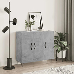 Maison Chic Buffet,Meuble de Rangement,commode pour salon,Cuisine gris béton 90x34x80 cm bois d'ingénierie -MN85637