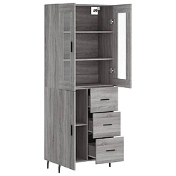 Avis vidaXL Buffet haut Sonoma gris 69,5x34x180 cm Bois d'ingénierie