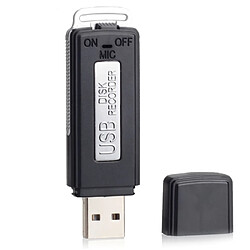 Universal 2 sur 1 mini stylo USB 16 Go porte-clés magnétoscope audio numérique 384 kbps clé 70 heures d'enregistrement noir | magnétophone numérique(Le noir)