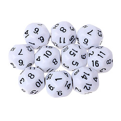 10pcs 16 faces d16 14mm opaque acrylique dés pour jeu de rôle rpg blanc