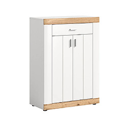 Bestmobilier Coventry - meuble à chaussures - blanc et bois - 73x104 cm Coventry - meuble à chaussures - blanc et bois - 73x104 cm - Bois / Blanc