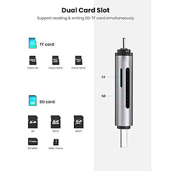 Avis Lector de tarjetas Ugreen CM185 2 en 1 USB-C OTG Gris