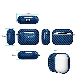 Shot Coque Effet Carbone pour "AirPods Pro" APPLE Boitier de Charge Silicone Design Housse Protection (BLEU)