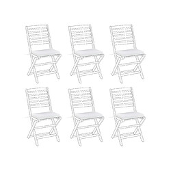 Beliani Lot de 6 coussins de chaise blancs 31 x 39 cm TOLVE