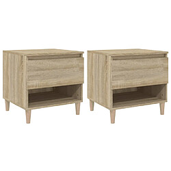 vidaXL Tables de chevet 2pcs Chêne sonoma 50x46x50cm Bois d’ingénierie