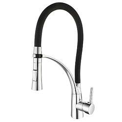 K20 Robinet de Cuisine Mitigeur K2O Splash 25x8x43 cm Chrome avec Flexible, Bec 360° Amovible, 2 Fonctions Eau et Aérateur 