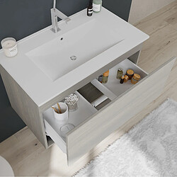 Acheter Kiamami Valentina MEUBLE DE SALLE DE BAIN 80CM AVEC LAVABO EN CÉRAMIQUE, TIROIR GRIS | VENEZIA