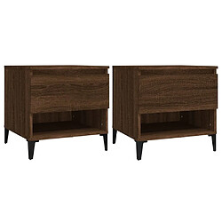 vidaXL Tables d'appoint 2 pcs Chêne marron 50x46x50 cm Bois ingénierie