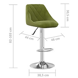 vidaXL Tabouret de bar Vert clair Velours pas cher