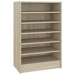 vidaXL Armoire à chaussures Chêne Sonoma 60x35x92 cm Bois d’ingénierie