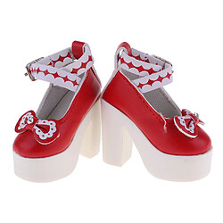 1/3 mignon chaussures à talons bowknot pour BJD Dollfie vêtements accessoires rouge pas cher