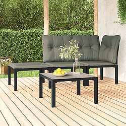 vidaXL Table basse de jardin gris 55x55x31 cm DPC et acier 