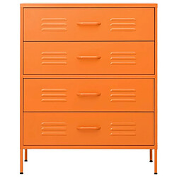 vidaXL Commode Orange 80x35x101,5 cm Acier pas cher