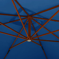 Acheter vidaXL Parasol de jardin en porte-à-faux avec mât en bois bleu azuré