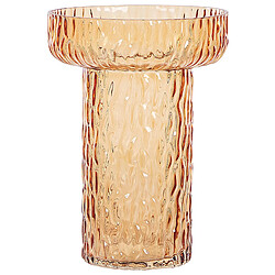 Beliani Vase à fleurs PLATANIA Verre 20 cm Orange 