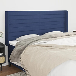 Maison Chic Tête de lit scandinave avec oreilles,meuble de chambre Bleu 203x16x118/128 cm Tissu -MN45912