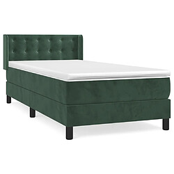 vidaXL Sommier à lattes de lit avec matelas Vert foncé 100x200 cm