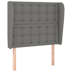 Maison Chic Tête de lit scandinave avec oreilles,meuble de chambre Gris foncé 83x23x118/128 cm Tissu -MN39859