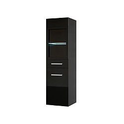 Vente-Unique Colonne de salle de bain noire avec Leds - L30 x l30 x H109 cm - LAURINO 