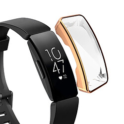 Wewoo Boîtier de montre Pour le de en TPU Fitbit Inspire / HR à couverture totale or rose 