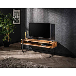 Lisa Design Madura - meuble tv - en bois massif d'acacia - 110 cm Madura - meuble tv - en bois massif d'acacia - 110 cm - Noir / Bois