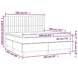 vidaXL Sommier à lattes de lit et matelas Vert foncé 160x200cm Velours pas cher