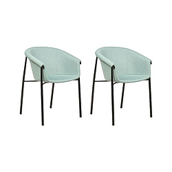 Beliani Chaise de salle à manger Set de 2 Tissu Vert menthe AMES 