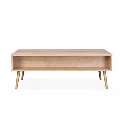 Table basse en cannage 110x59x39cm - Naturel | sweeek pas cher