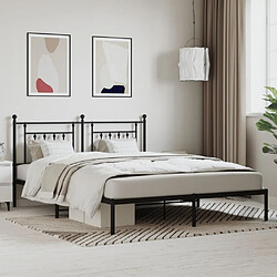 Maison Chic Lit adulte - Cadre de lit métal avec tête de lit,Structure du lit Contemporain pour chambre noir 160x200 cm -MN64852