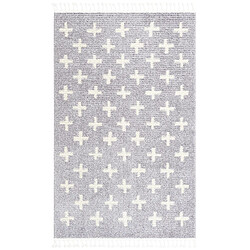 Hadorn Tapis shaggy 245x160 gris Frauenfeld Rood