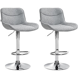 Non Lot de 2 tabourets de bar Vonore tissu chrome