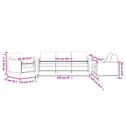 vidaXL Ensemble de canapés 3 pcs jaune velours pas cher