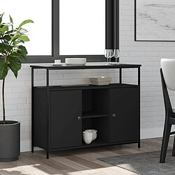 vidaXL Buffet noir 100x35x80 cm bois d'ingénierie 