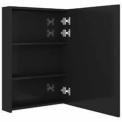 Maison Chic Armoire de salle de bain,Meuble de rangement,Meuble haut à miroir LED noir brillant 50x13x70 cm -GKD934584 pas cher