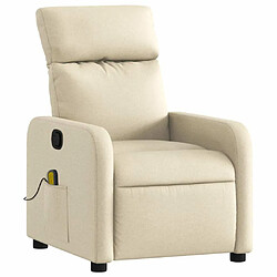 Avis Maison Chic Fauteuil Relax pour salon, Fauteuil de massage inclinable Crème Tissu -GKD64900