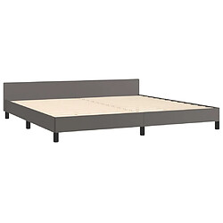 Maison Chic Cadre/structure de lit avec tête de lit pour adulte - Lit Moderne Chambre Gris 200x200 cm Similicuir -MN34761 pas cher